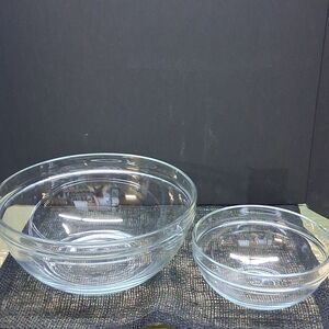 Clear Glass nesting Mixing Bowls Set (Set 1) - (1 Qt. & 3.5 QT.)